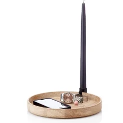 Discount Applicata Luna candleholder, oak-black BrownBlack