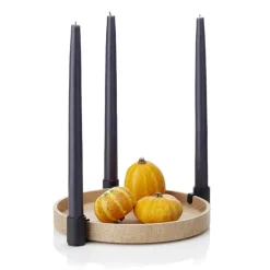 Discount Applicata Luna candleholder, oak-black BrownBlack