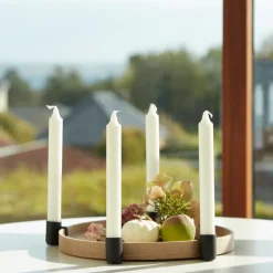 Discount Applicata Luna candleholder, oak-black BrownBlack