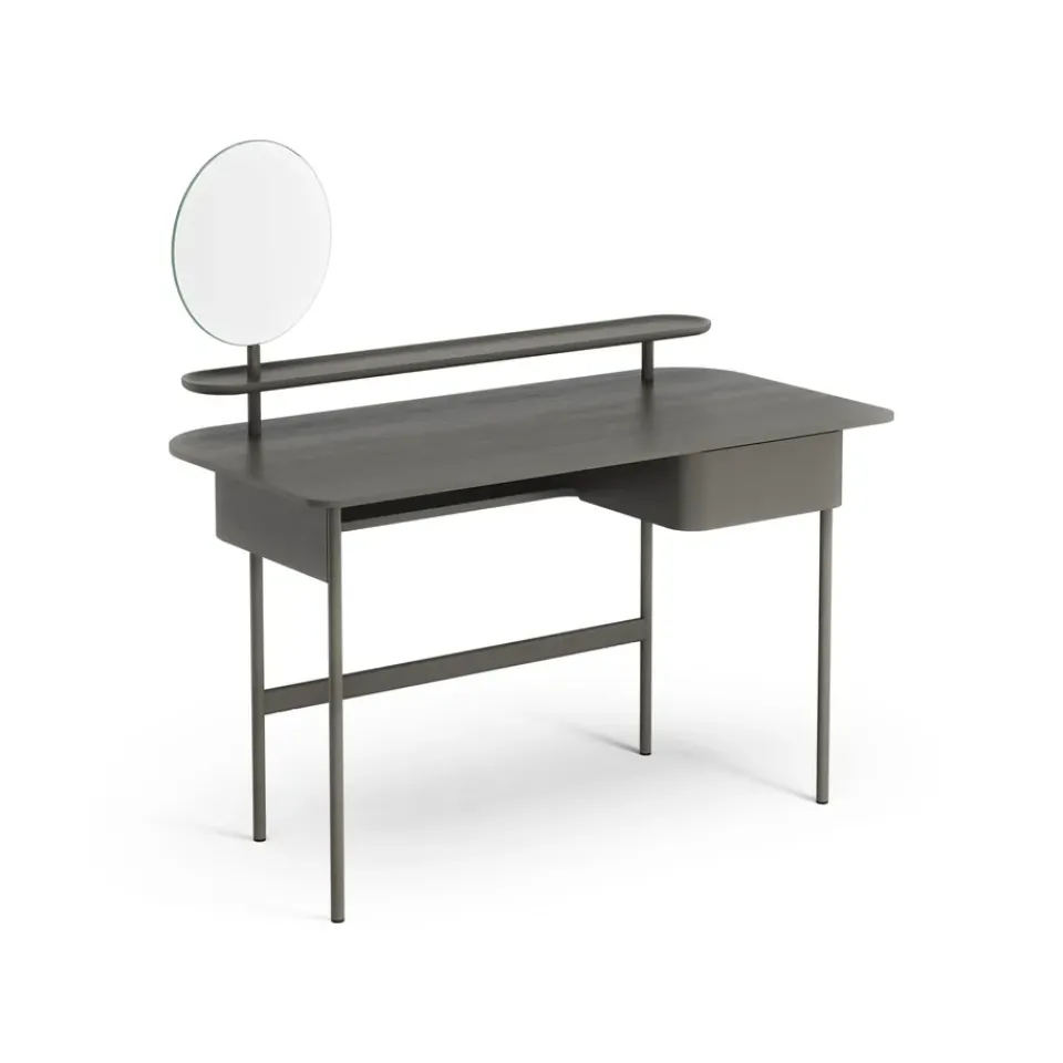 Sale Swedese Luna desk with drawer, shelf and mirror, Oak orkan Grey