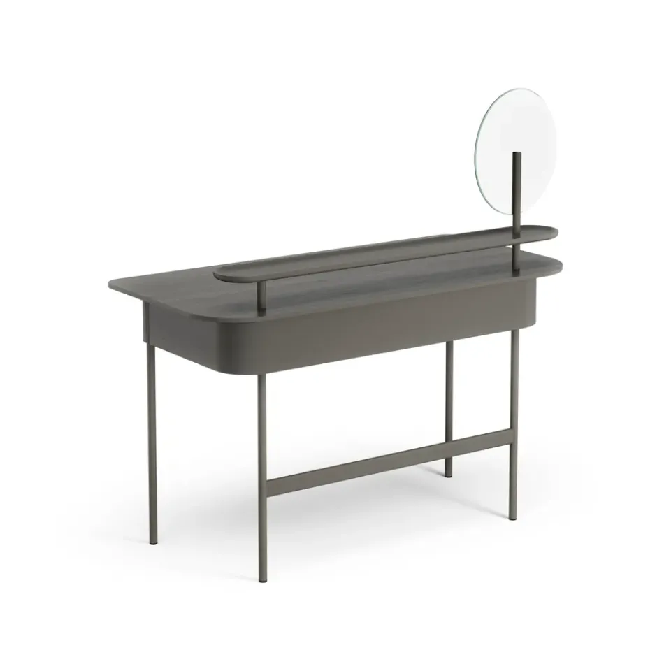 Sale Swedese Luna desk with drawer, shelf and mirror, Oak orkan Grey