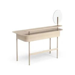 Clearance Swedese Luna desk with shelf and mirror, Oak white-pigmented Brown