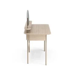 Clearance Swedese Luna desk with shelf and mirror, Oak white-pigmented Brown