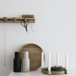 Clearance Applicata Luna maxi candle sticks, oak-brass BeigeGold-coloured