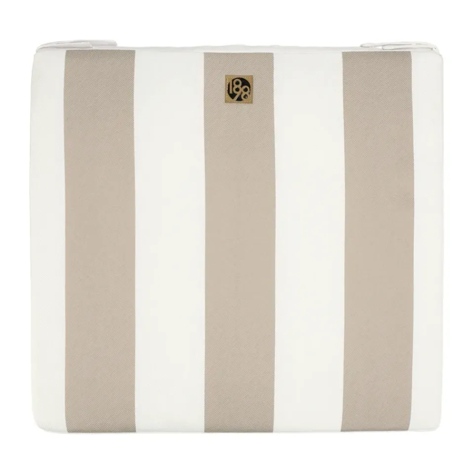Online 1898 Lunda seat pad 42x45 cm, Taupe striped Beige