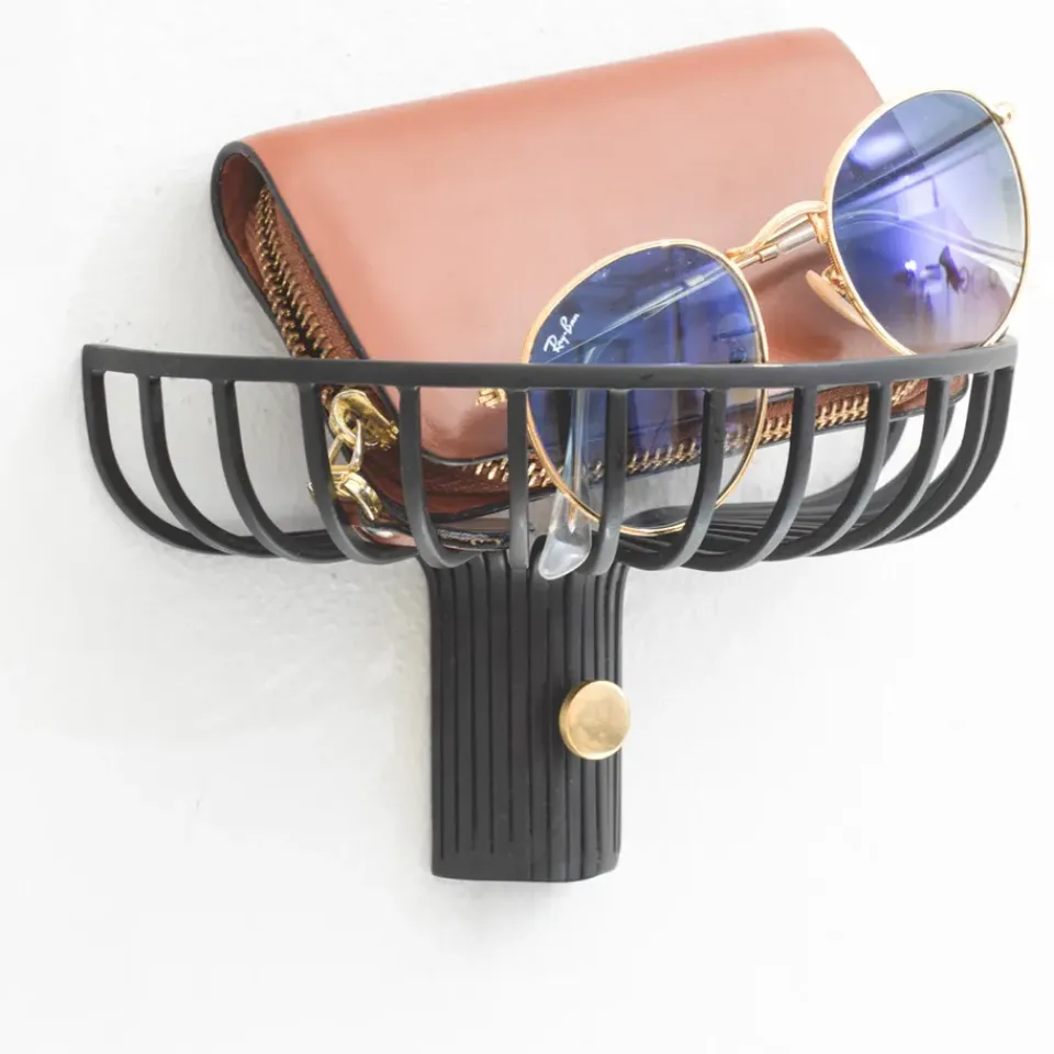 Online KLONG Lunett objects hat rack with hook, Black