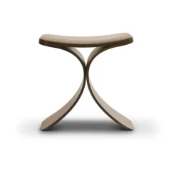 Stools^Gejst Luno stool 48x28x72 cm, Dark oak–dark beige textile Brown
