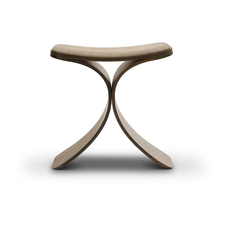 Stools^Gejst Luno stool 48x28x72 cm, Dark oak–dark beige textile Brown
