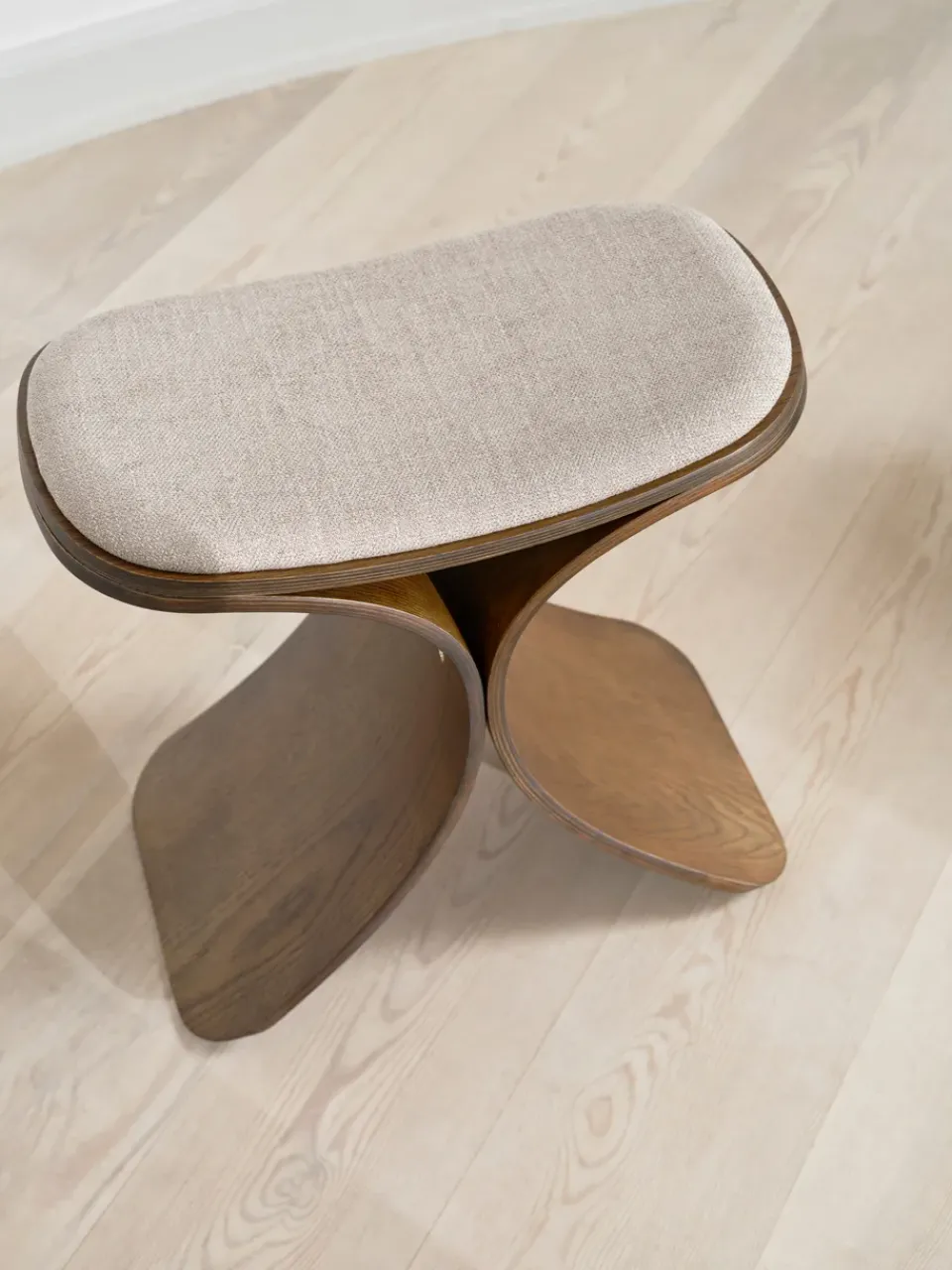 Stools^Gejst Luno stool 48x28x72 cm, Dark oak–dark beige textile Brown