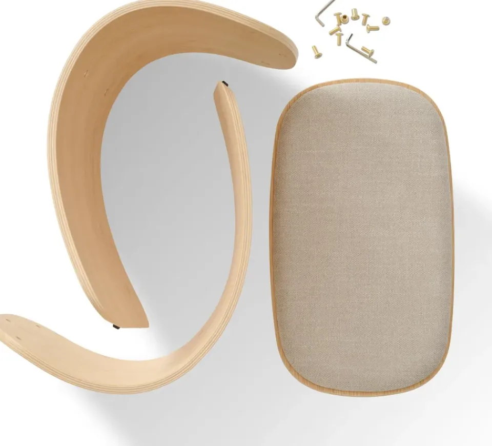 Hot Gejst Luno stool 48x28x72 cm, Oak- textile Beige