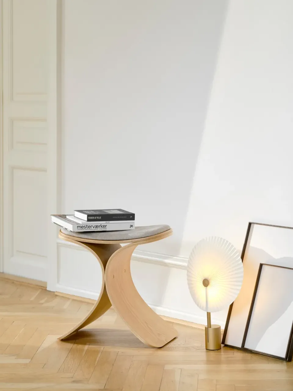 Hot Gejst Luno stool 48x28x72 cm, Oak- textile Beige