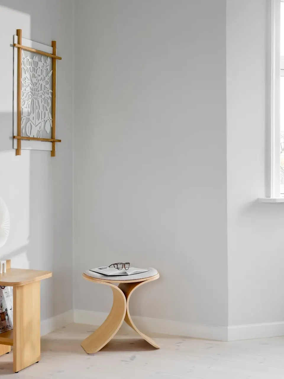 Hot Gejst Luno stool 48x28x72 cm, Oak- textile Beige