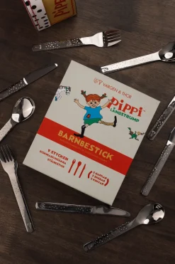 Children's Cutlery^Vargen & Thor Lupo Pippi children's cutlery 9 pieces, Silver Silver-coloured