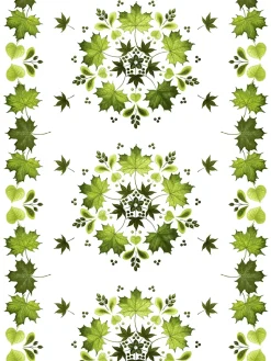 Fabric By The Metre|Oilcloths^Arvidssons Textil Lövkrans oilcloth, Green