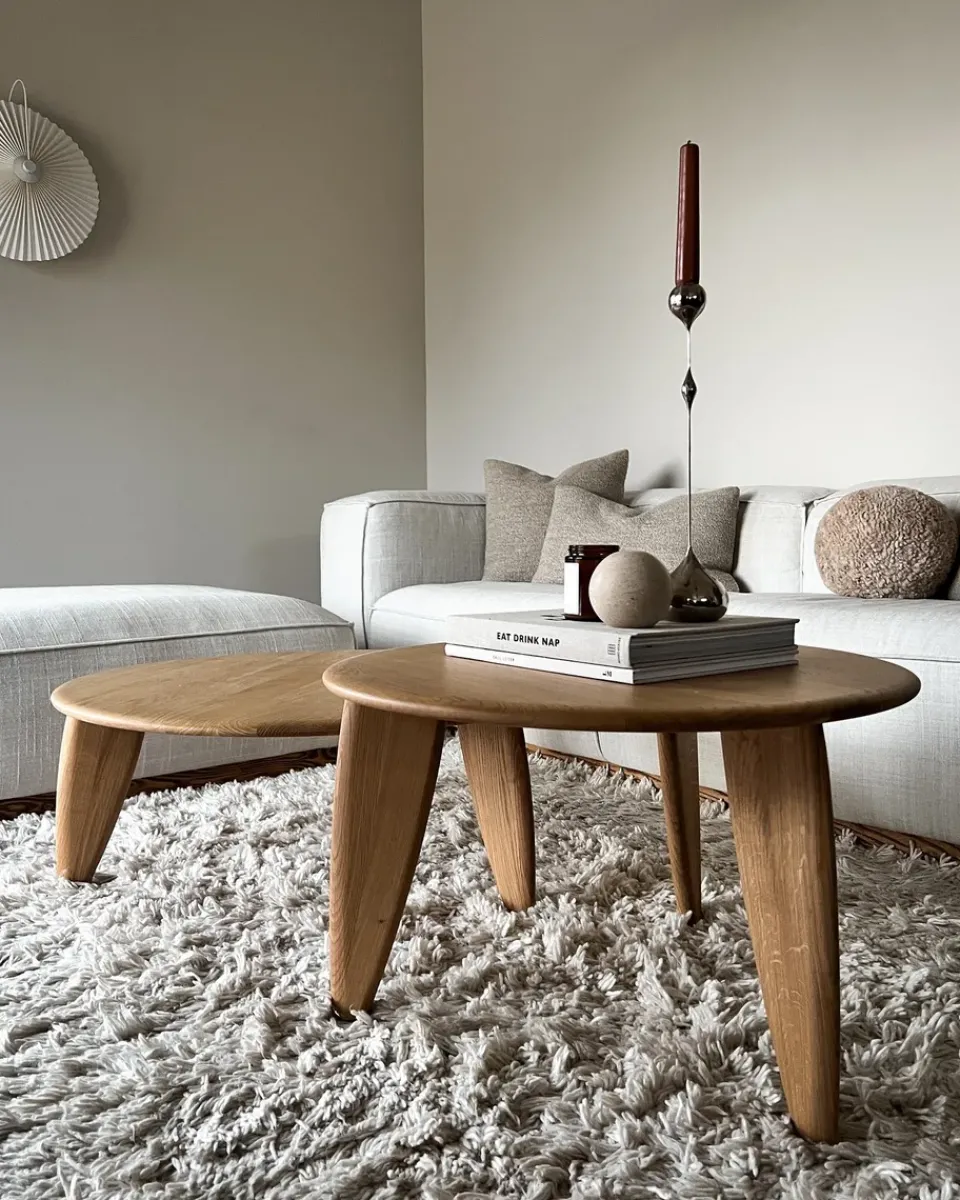 Coffee Tables^1898 Lyckeby coffee table Ø80x29 cm, Natural lacquered oak Brown