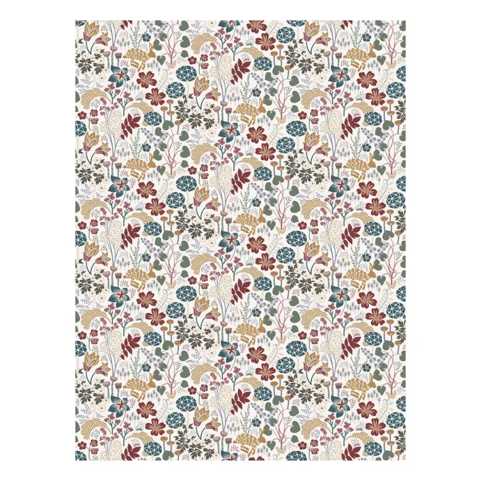 Fabric By The Metre|Oilcloths^Arvidssons Textil Lyckeflykt oilcloth, Rust- Brown