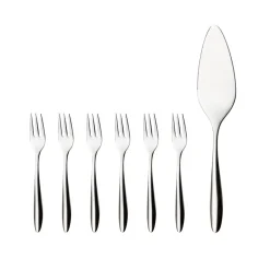 Hot Hardanger Bestikk Lykke cake set 7 pcs, stainless steel Silver-coloured