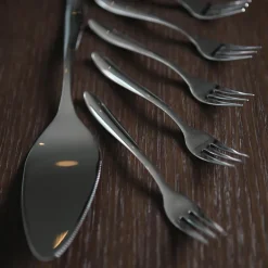 Hot Hardanger Bestikk Lykke cake set 7 pcs, stainless steel Silver-coloured