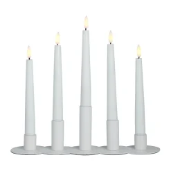 Hot Watt & Veke Lykke combinable candle sticks incl. 5 pcs LED-light, White
