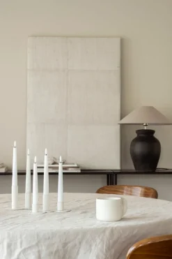 Hot Watt & Veke Lykke combinable candle sticks incl. 5 pcs LED-light, White