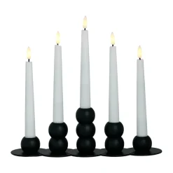 Advent Lights^Watt & Veke Lykke combinable candle sticks incl. 5 pcs LED-light, Black