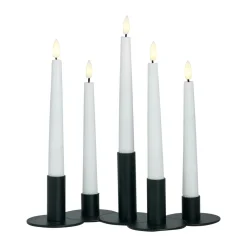 Advent Lights^Watt & Veke Lykke combinable candle sticks incl. 5 pcs LED-light, Black