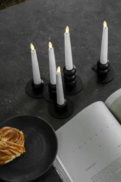 Advent Lights^Watt & Veke Lykke combinable candle sticks incl. 5 pcs LED-light, Black