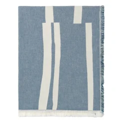 New Elvang Denmark Lyme Grass throw 130x180 cm, Blue BlueWhite