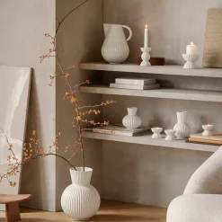 Tea Light Holders, Lanterns & Candle Dishes^Lyngby Porcelæn Lyngby Tura tealight holder Ø8 cm, White