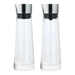 Blomus Macchiato set sugar bowl and milk jug, Glass-stainless steel Transparent