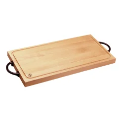 Chopping Boards^Ronneby Bruk Maestro cutting board beech cast iron handle double, 25x50 cm Beige