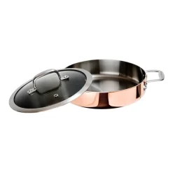 Saucier & Sauté Pans^Ronneby Bruk Maestro sauce pan copper with glass lid, 26 cm Gold-colouredSilver-coloured