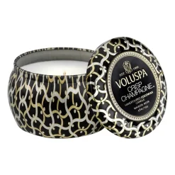 Best Voluspa Maison Noir Mini Tin scented 25 hours, Crisp Champagne Gold-colouredSilver-colouredBlack
