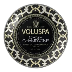 Best Voluspa Maison Noir Mini Tin scented 25 hours, Crisp Champagne Gold-colouredSilver-colouredBlack