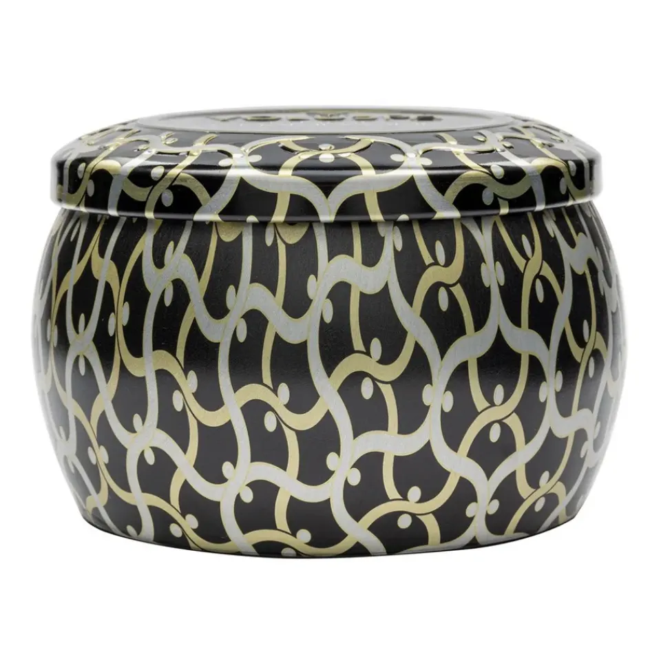 Best Voluspa Maison Noir Mini Tin scented 25 hours, Crisp Champagne Gold-colouredSilver-colouredBlack