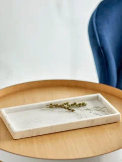 Decorative Trays^Bloomingville Majsa decorative tray 18x38 cm, marble White