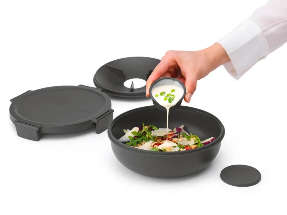 Lunch Boxes & Food Containers^Brabantia Make & Take sallad bowl. 1.3 L, Dark Grey