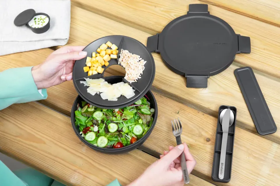 Lunch Boxes & Food Containers^Brabantia Make & Take sallad bowl. 1.3 L, Dark Grey