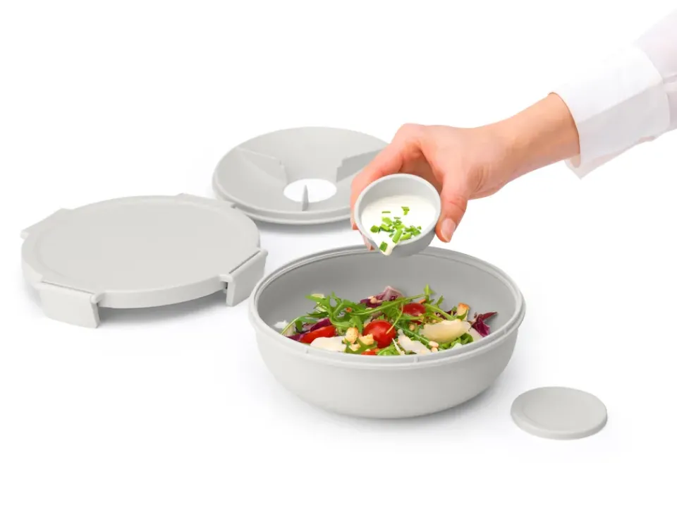 Lunch Boxes & Food Containers^Brabantia Make & Take sallad bowl. 1.3 L, Light Grey