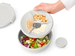 Lunch Boxes & Food Containers^Brabantia Make & Take sallad bowl. 1.3 L, Light Grey