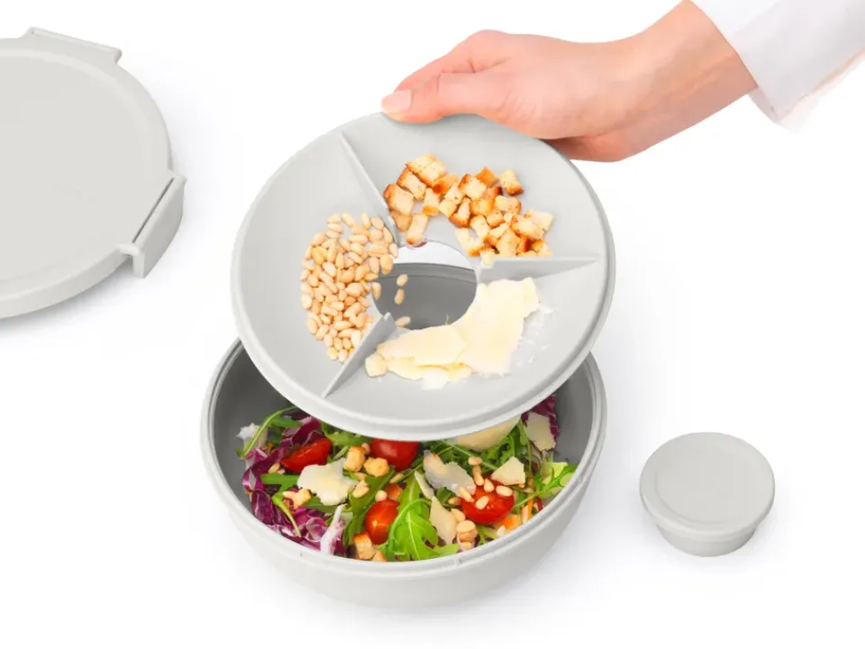 Lunch Boxes & Food Containers^Brabantia Make & Take sallad bowl. 1.3 L, Light Grey