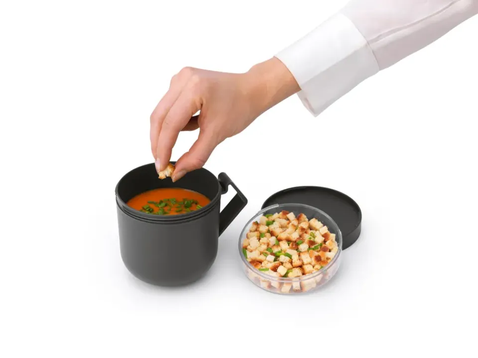 Hot Brabantia Make & Take Soup mug 0.6 L, Dark Grey