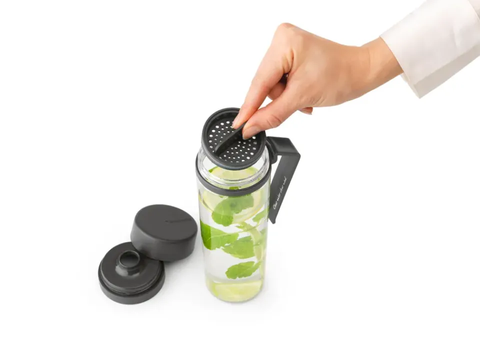 Water Bottles^Brabantia Make & Take water bottle with sil 0.5 L, Dark Grey
