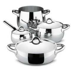Alessi Mami pot set 7 pieces, Stainless steel Silver-coloured