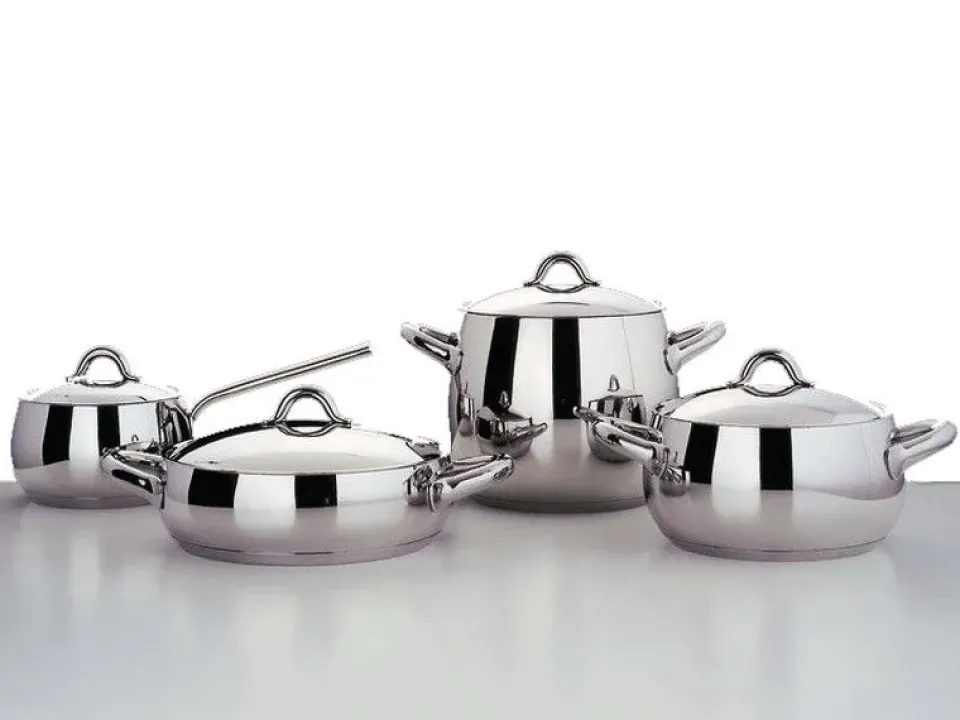 Alessi Mami pot set 7 pieces, Stainless steel Silver-coloured