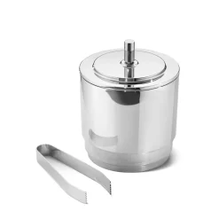 Ice Buckets^Georg Jensen Manhattan ice bucket and tongs, stainless steel Silver-coloured