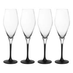 Online Villeroy & Boch Manufacture Rock champagne glass 26 cl 4-pack, Clear-black BlackTransparent