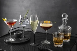 Online Villeroy & Boch Manufacture Rock champagne glass 26 cl 4-pack, Clear-black BlackTransparent
