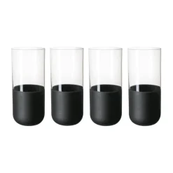 Hot Villeroy & Boch Manufacture Rock long drink glass 30 cl 4-pack, Clear BlackTransparent