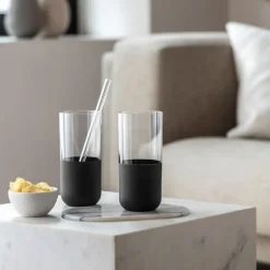 Hot Villeroy & Boch Manufacture Rock long drink glass 30 cl 4-pack, Clear BlackTransparent